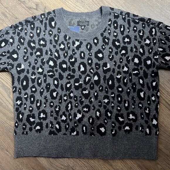 Lucky Brand Ladies Slouchy Crewneck Sweater Spotted Animal Cheetah Leopard Print - Picture 5 of 8